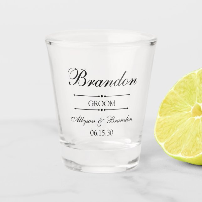Groom Personalized Shot Glass (Front)