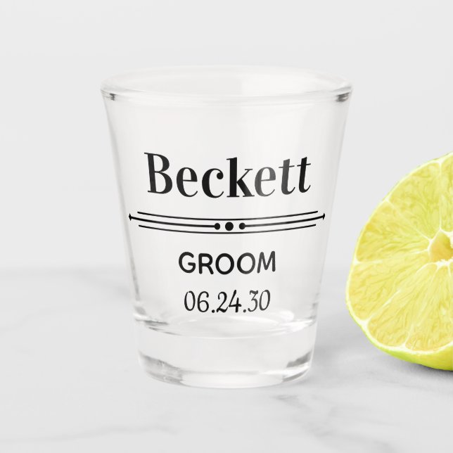 Groom Personalized Shot Glass (Front)