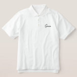 Groom Polo Shirt<br><div class="desc">Groom Polo Shirt is shown in White with Black embroidered text.
Customize this item or buy as shown.</div>