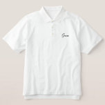 Groom Polo Shirt<br><div class="desc">Groom Polo Shirt shown in White with Black embroidered text.</div>