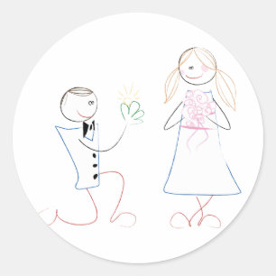 Groom proposant de Marier Stickers Mariage