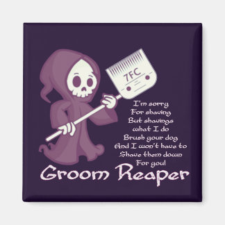 Groom reaper tune square sticker postcard magnet