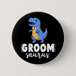 Groom Saurus Dinosaur Engagement Wedding Couples M 2 Inch Round Button