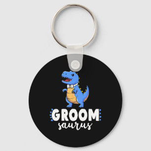 Groom Saurus Dinosaur Engagement Wedding Couples M Keychain