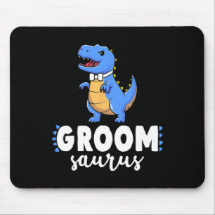 Groom Saurus Dinosaur Engagement Wedding Couples M Mouse Pad