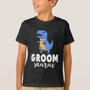 Groom Saurus Dinosaur Engagement Wedding Couples M T-Shirt