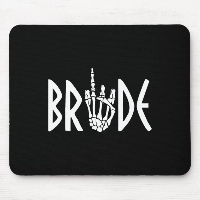 Groom Skeleton Gothic Wedding Engagement Halloween Mouse Pad (Front)
