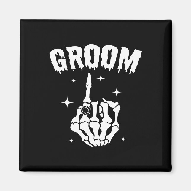 Groom Skeleton Hand Wedding Halloween Couples Matc Magnet (Front)