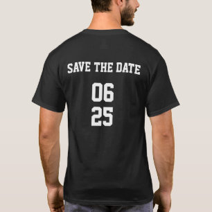 Groom Sports Style Matching Couple Save the Date T-Shirt