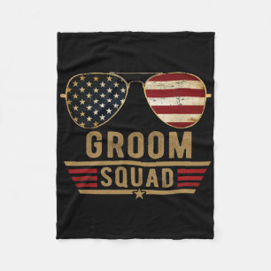 Groom Squad Bachelor Party Groomsmen Wedding Usa S Fleece Blanket