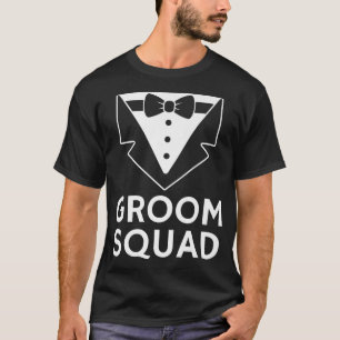 Groom Squad Engagement Party Tuedo Bowtie  T-Shirt