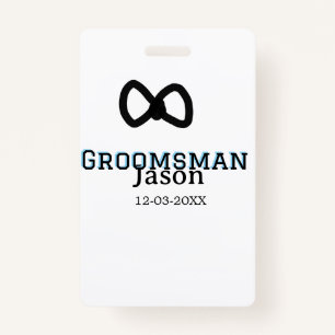 Groom Squad groomsman bachelorette party add name Badge