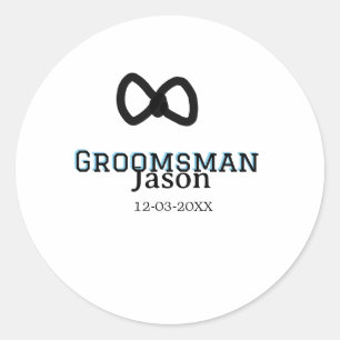 Groom Squad groomsman bachelorette party add name  Classic Round Sticker