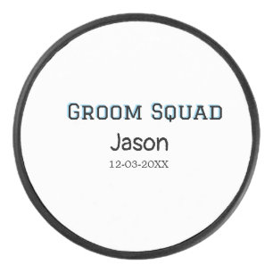 Groom Squad groomsman bachelorette party add name Hockey Puck