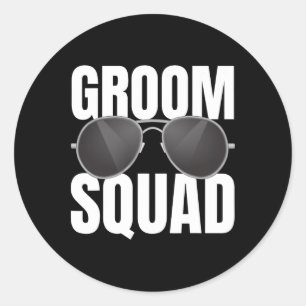Groom Squad Groomsmen Crew Team Funny Bachelor Par Classic Round Sticker