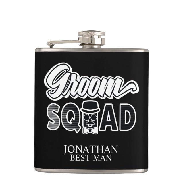 Groom Squad Hip Flask (Front)