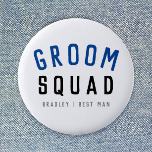 Groom Squad   Modern Bachelor Groomsman Stylish 2 Inch Round Button
