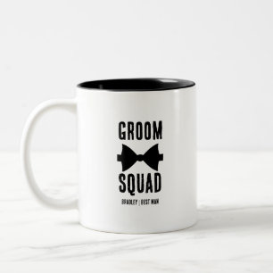 Groom Squad   Modern Bachelor Groomsman Stylish Co Two-Tone Coffee Mug