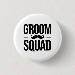 Groom Squad Moustache 1 Inch Round Button