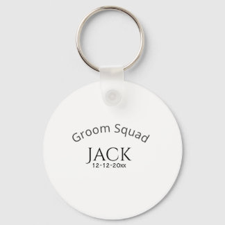 Groom squad name date year bold letter bachelorett keychain