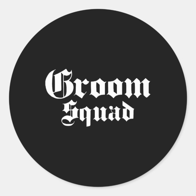 Groom Squad Old School - Bachelor Party - Wedding  Classic Round Sticker (Front)