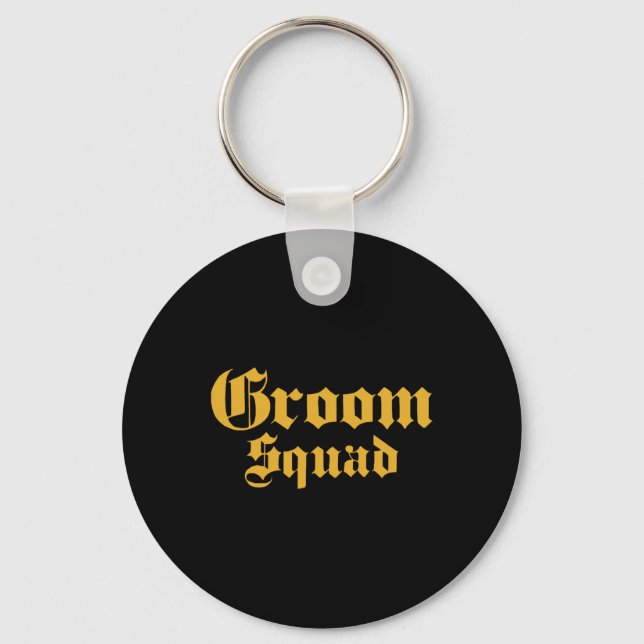 Groom Squad Old School - Bachelor Party - Wedding  Keychain (Front)