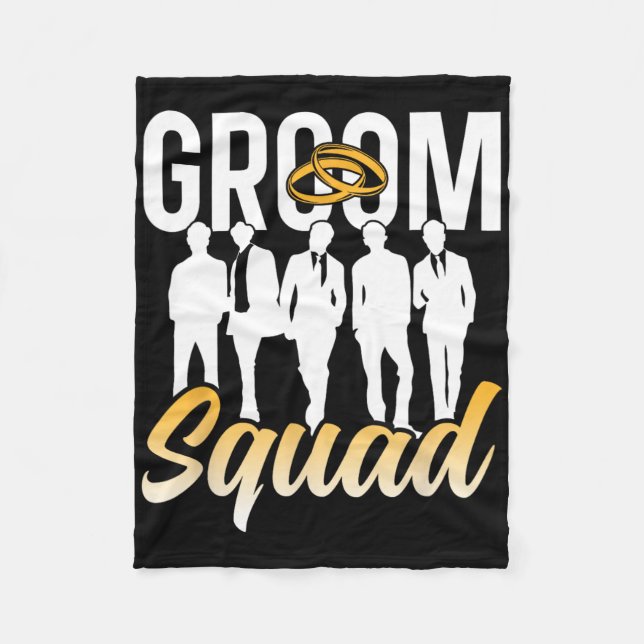 Groom Squad Party Sayings Bachelor Wedding 1  Fleece Blanket (Front)
