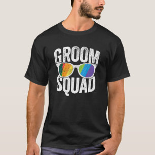 Groom Squad Shirt LGBT Pride Rainbow Flag Gay Bach