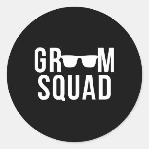 Groom Squad Sungles Wedding Bachelor Party Classic Round Sticker