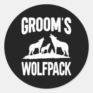 Groom Squad Wolfpack Classic Round Sticker