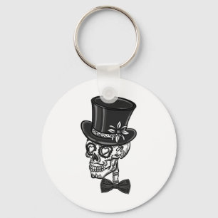 Groom Sugar Skull Bachelor Party 1 Keychain
