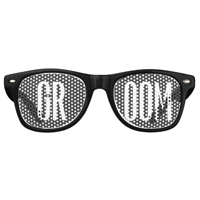 Groom Sunglasses Cool Modern Black and White (Front)