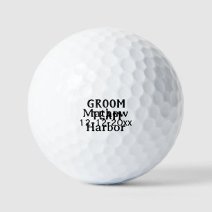 Groom team groomsman name date bachelore party golf balls