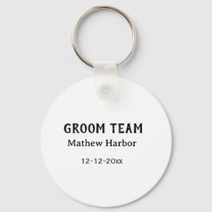 Groom team groomsman name date bachelore party keychain