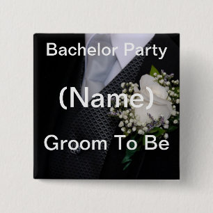 Groom To Be 2 Inch Square Button