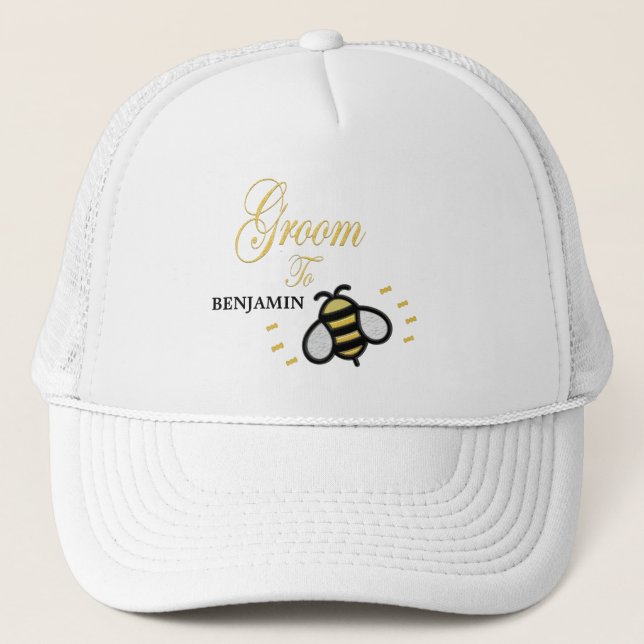 Groom To Be Bachelor Party Personalize Trucker Hat (Front)