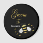 Groom To Be Bachelor Party Wedding Personalize Magnet<br><div class="desc">Groom To Be Bachelor Party Wedding Personalize Magnet has a fun Bee on it. Great and fun for the Groom To Be to use everyday and as giveaways at the Bachelor Party. Personalize it with the Groom to be name.</div>