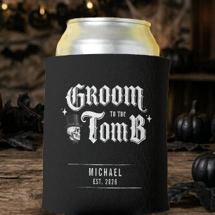 Groom to the Tomb Skull Bachelor Party Can Cooler