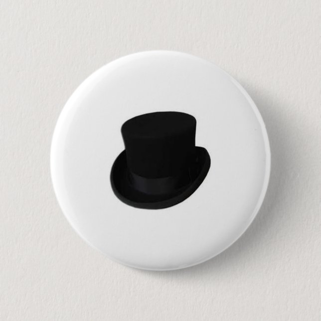 Groom Top Hat 2 Inch Round Button (Front)