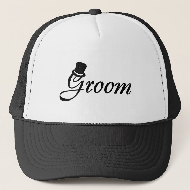 Groom (Top Hat) Trucker Hat (Front)