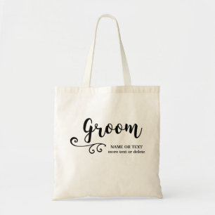 Groom Tote Bag   Cool Modern Script Typography