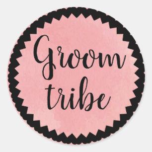 Groom Tribe Pretty Pink Classic Round Sticker