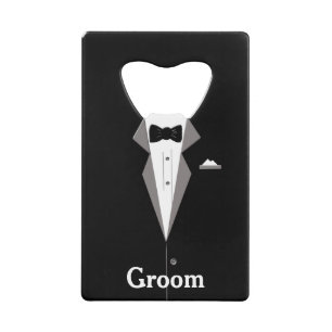 Groom Tuxedo Bottle Opener Credit Card Bottle Opener