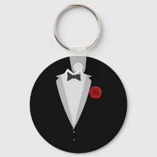 Groom Wedding Costume Black Tie Funny Bachelor Par Keychain
