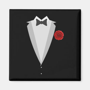 Groom Wedding Costume Black Tie Funny Bachelor Par Magnet