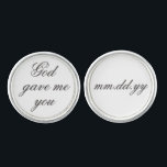 Groom Wedding Cufflinks Husband Anniversary Gift<br><div class="desc">Groom Wedding Day Keepsake Gift Cufflinks - Custom wedding date Cufflinks - Gift for your husband to be on your wedding day - Great Wedding Gift for the Groom - Wonderful wedding party cufflinks - Groom present - Groom gift - Wedding Day gift for the Groom - Husband Anniversary Present...</div>