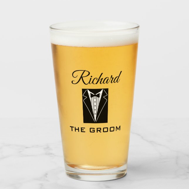 GROOM WEDDING PARTY TUMBLER GLASS (Front Filled)