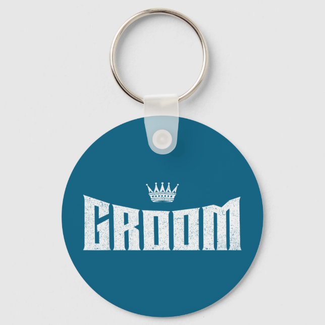 Groom wedding shower bachelor party gift keychain (Front)