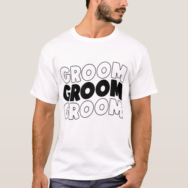 groom Wedding word art  T-Shirt (Front)
