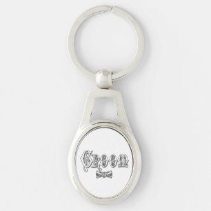 Groom with Bow Tie White and Black Type Keychain